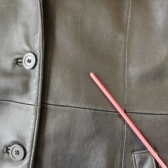 Adler Collection black 100% leather coat sz L - Picture 14 of 15